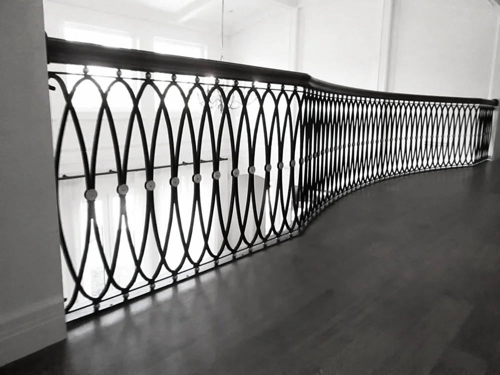 Custom interior metal railing for staircase in Vancouver home by Iron Age Manufacturing 32