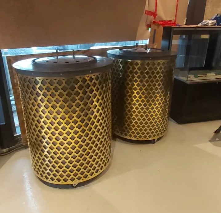 custom decorative metal bins Vancouver interior design
