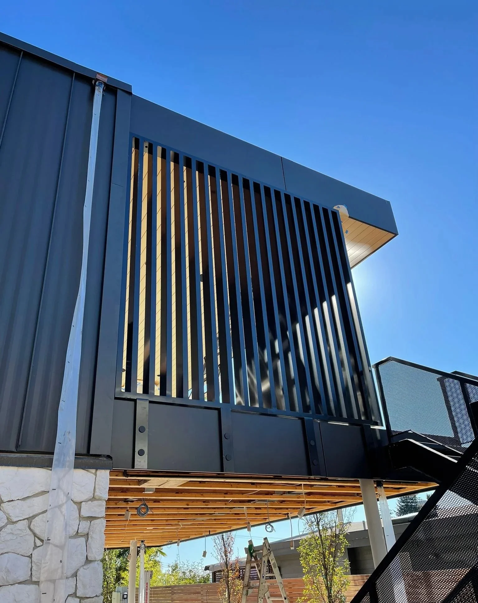 Metal privacy wall panel contemporary design Vancouver
