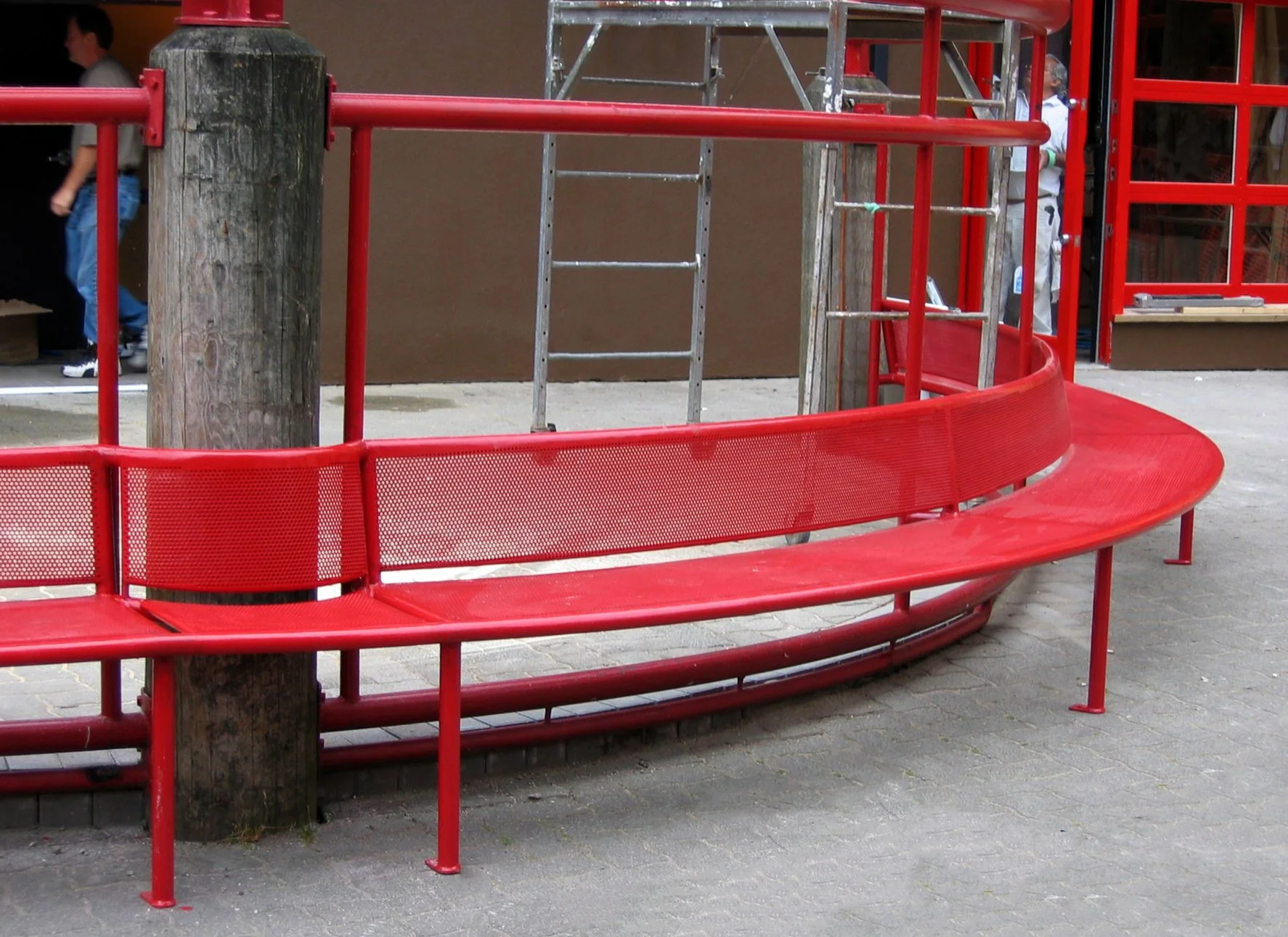 Curved metal bench Vancouver custom fabrication