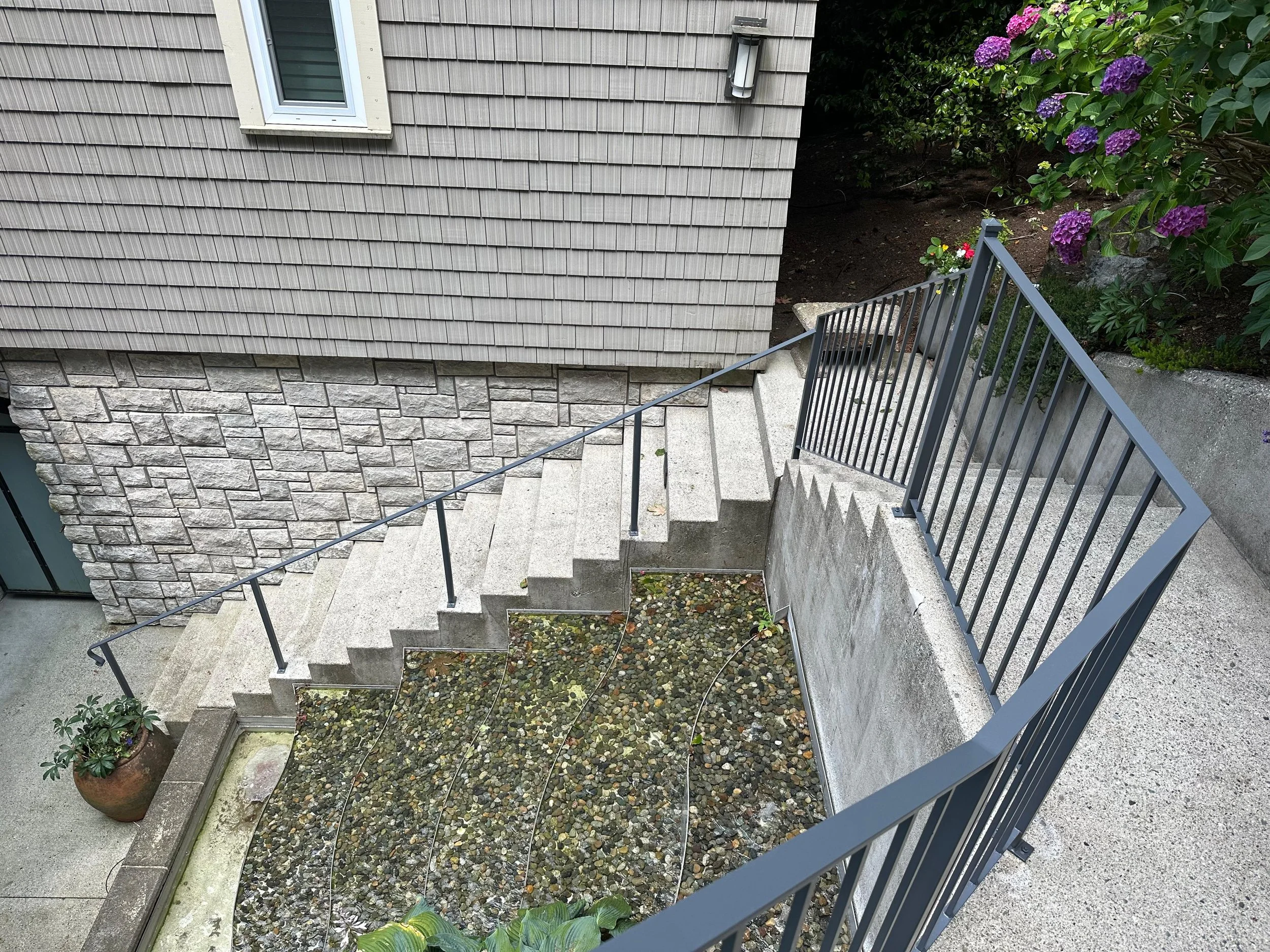 Modern Minimal Metal Railings for Residential Staircases in Vancouver