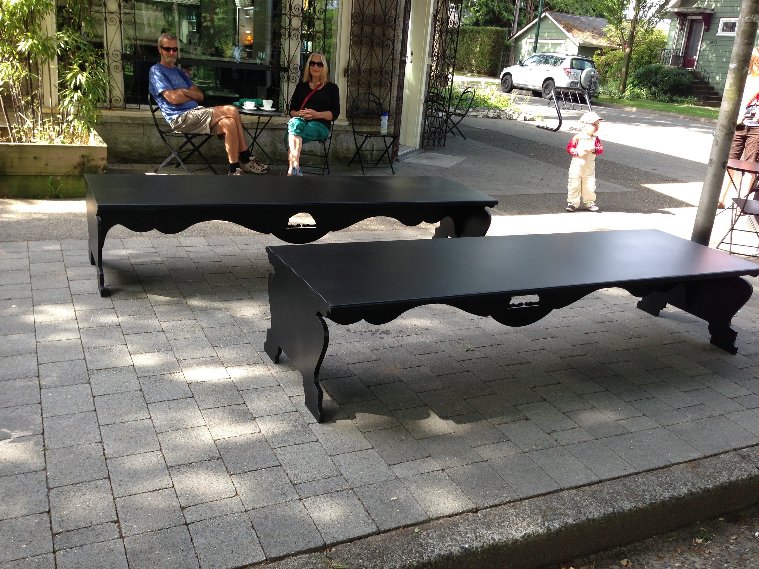 Custom metal bench minimalist design Vancouver