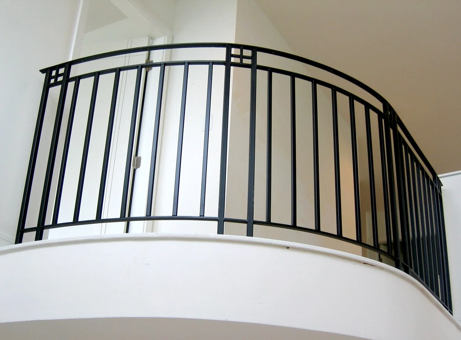 Simple black stair railing with modern design Vancouver