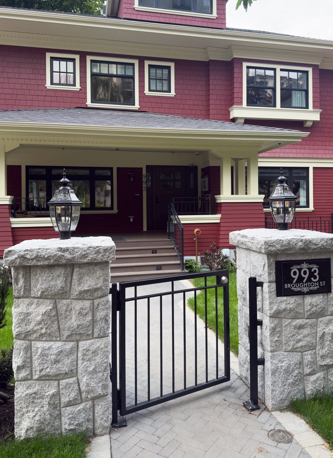 Custom iron Architectural pedestrian gate with clean lines and modern appeal, fabricated in Vancouver  568
