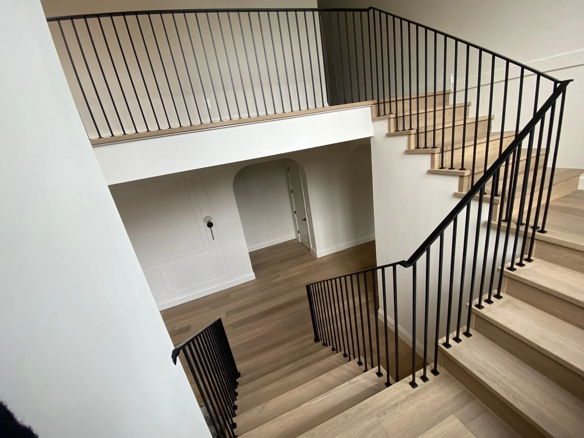 custom metal railing staircase Vancouver residential project