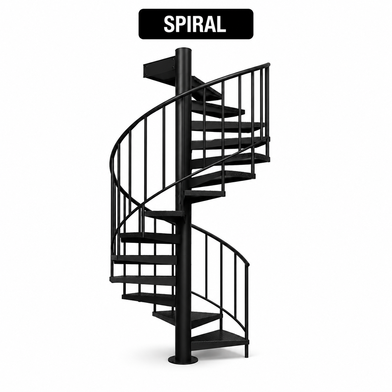 Custom straight steel staircase with guardrails Vancouver