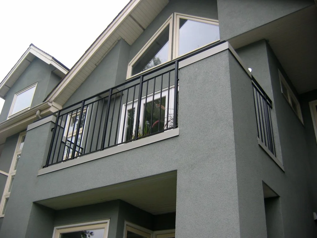 Powder coated metal deck railing Vancouver