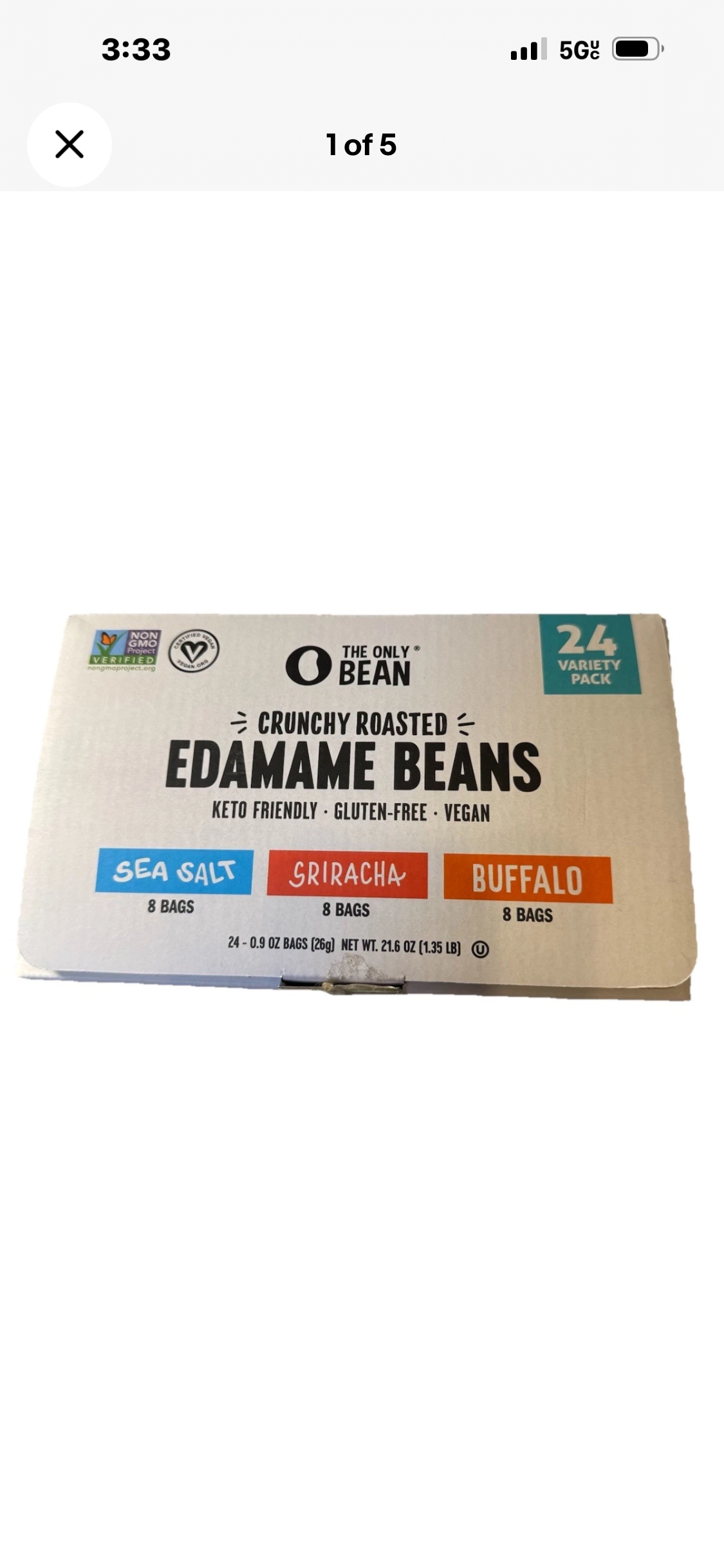 Crunchy Roasted Edamame Beans Variety Pack- 24 Bags
