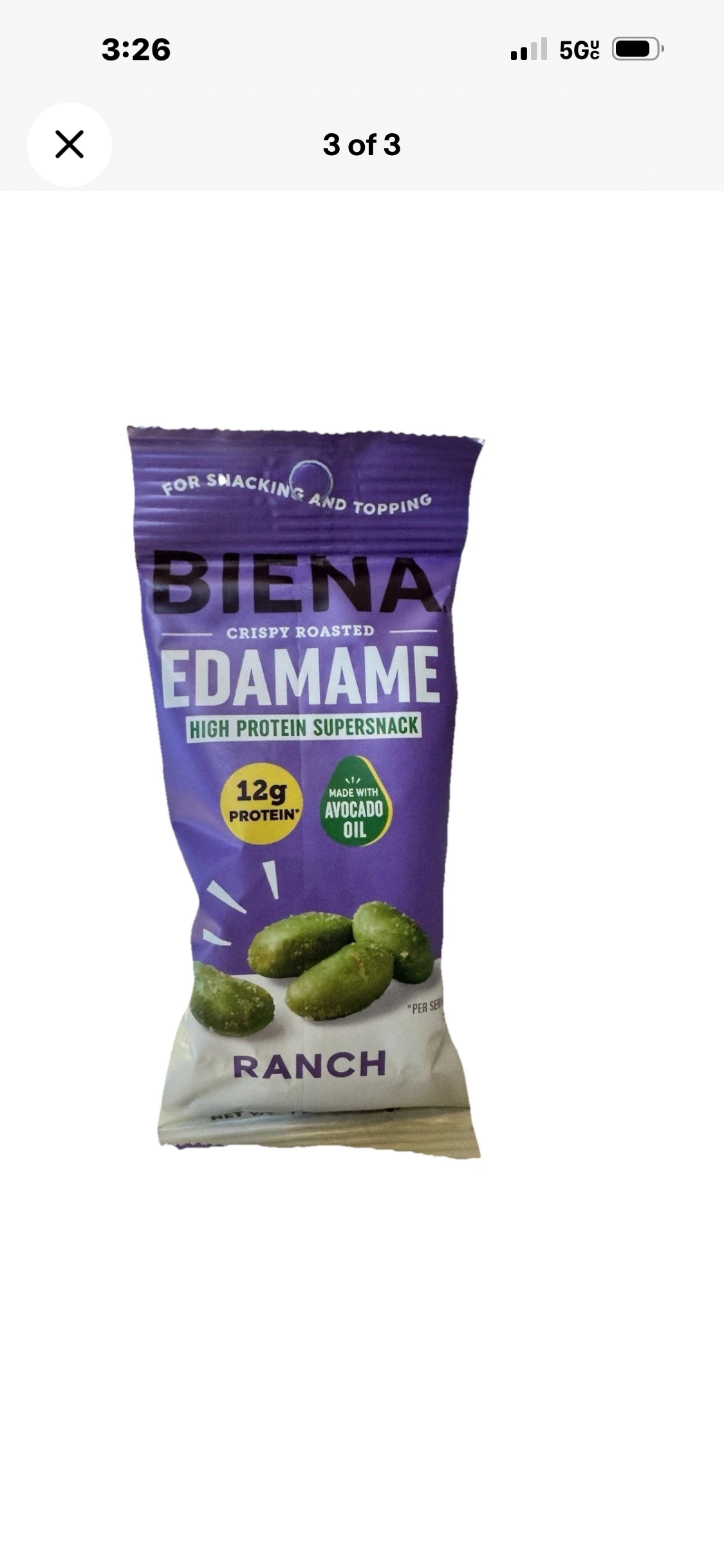Biena Crispy Roasted Edamame - Ranch Flavor 10 pack