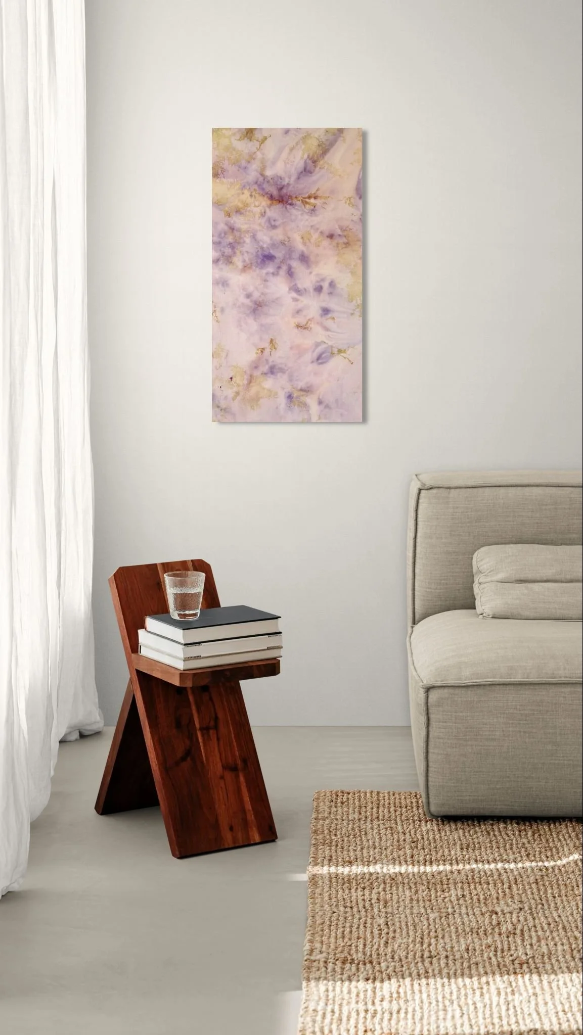 Living room with wooden stool and sofa.jpeg
