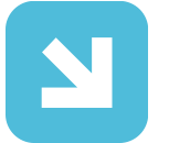 Downward pointing arrow inside a blue square.