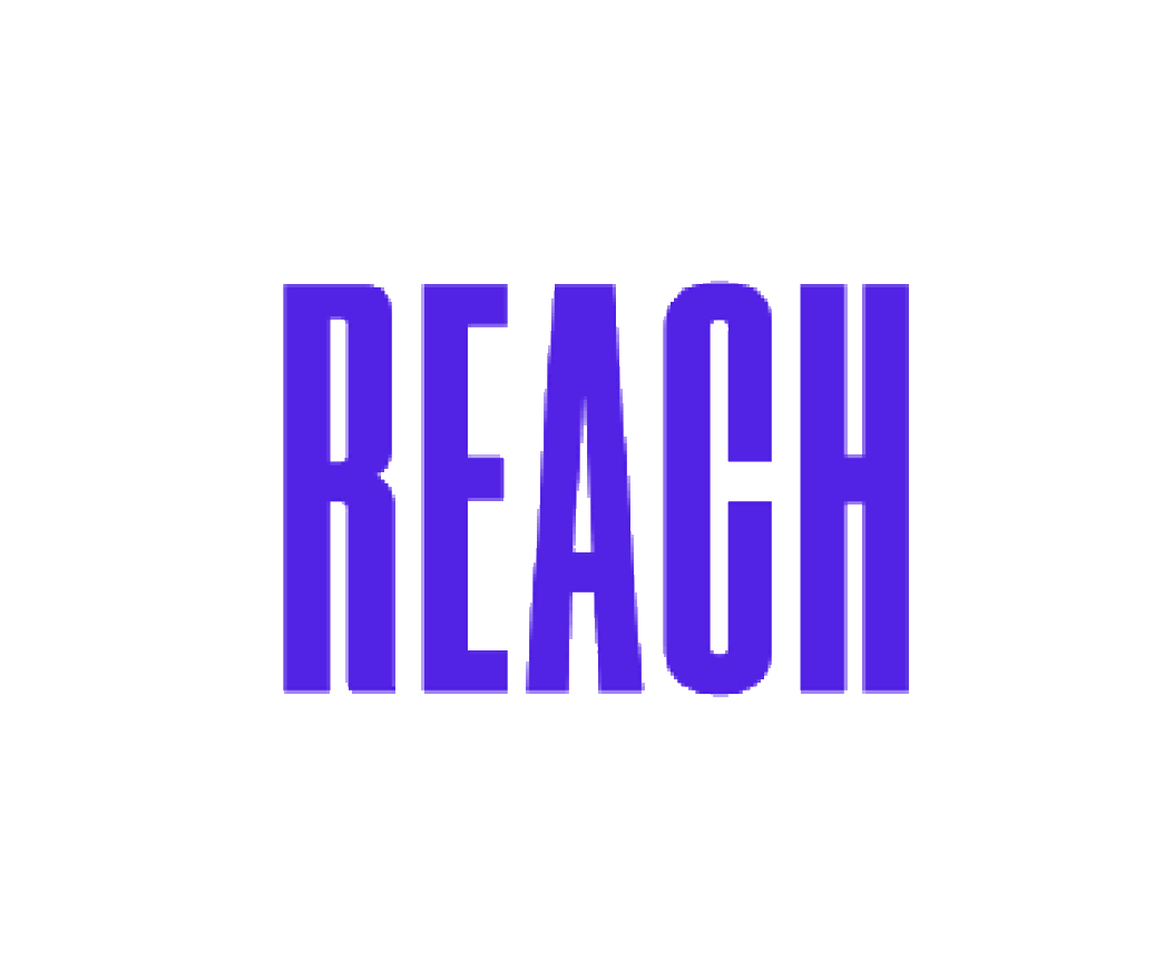 The word "REACH" written in bold purple letters on a black background.