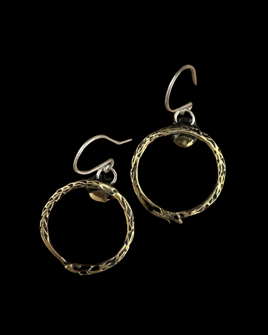 Ouroboros Earrings in Brass - Tiny