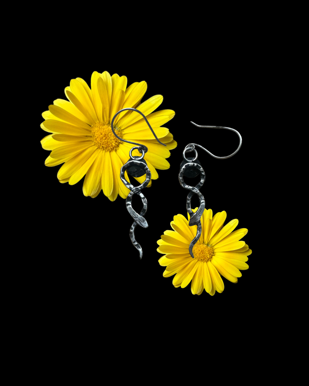 Serpents Slither Earrings in Silver - Tiny
