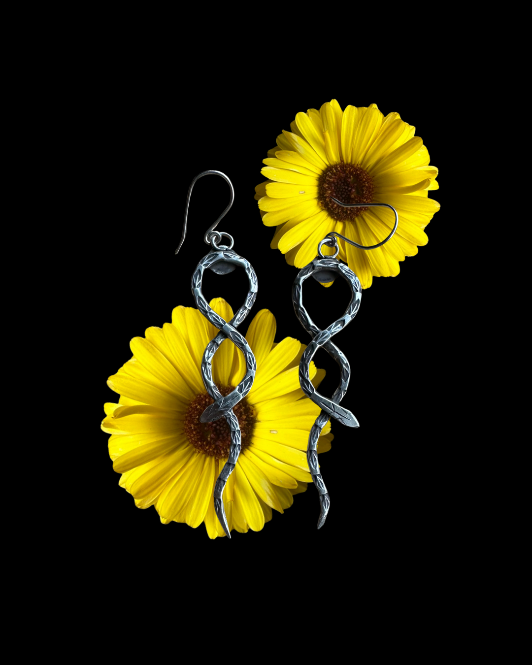 Serpents Slither Earrings in Silver  II