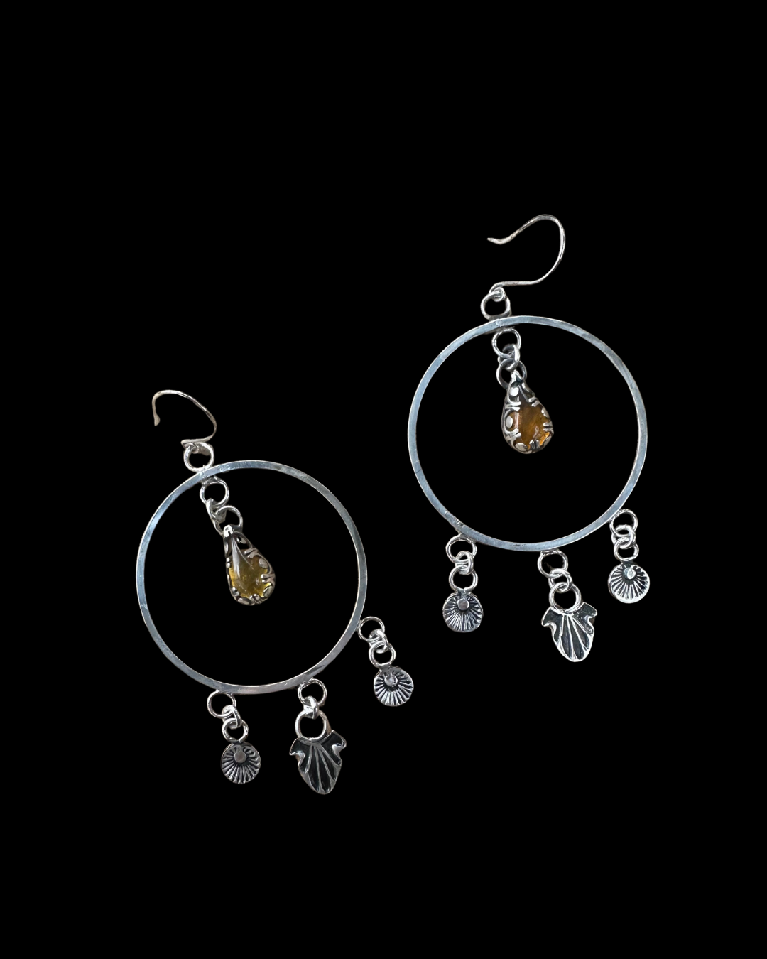 Charmed Amber Hoop Earrings
