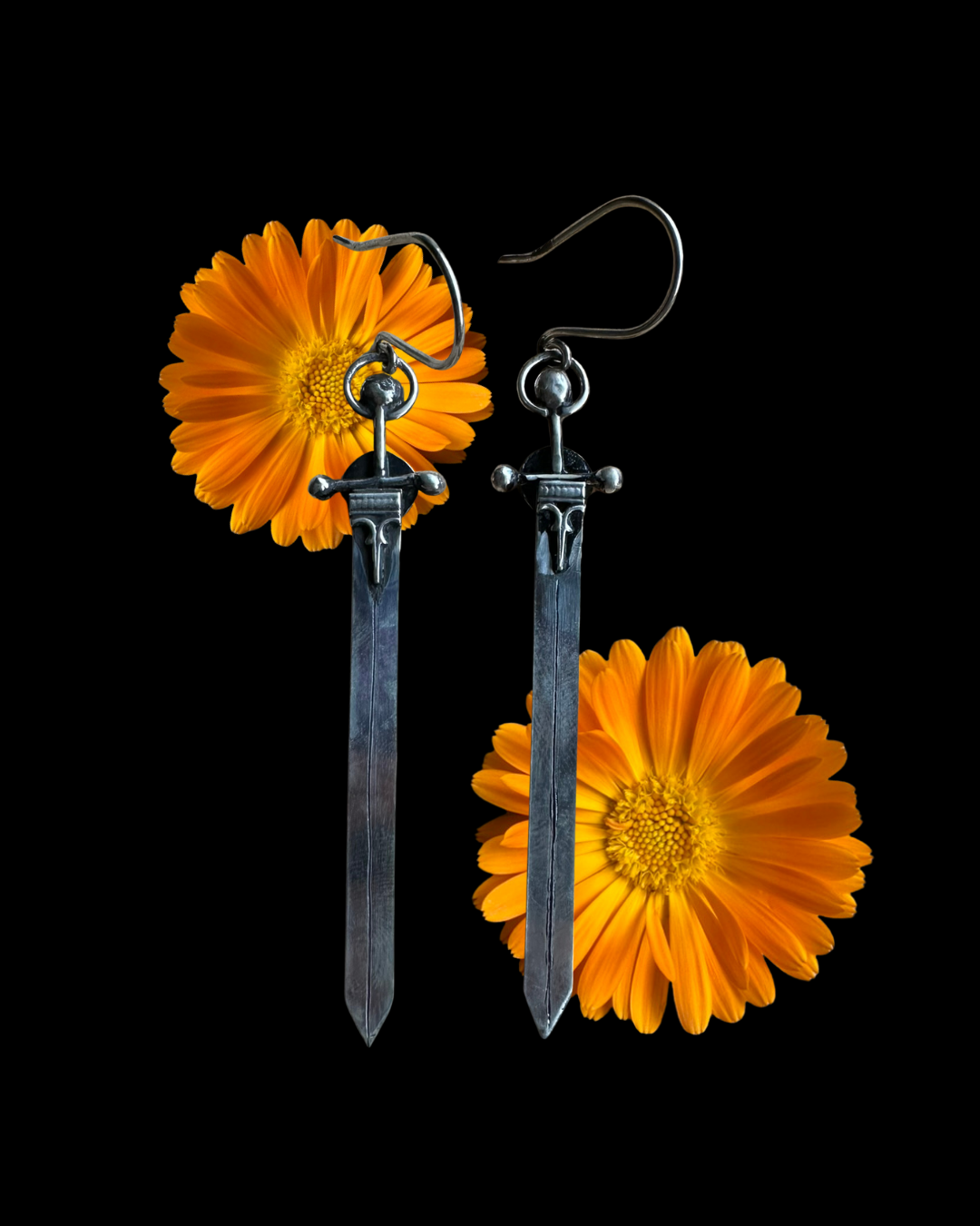 Sword Earrings in Silver II