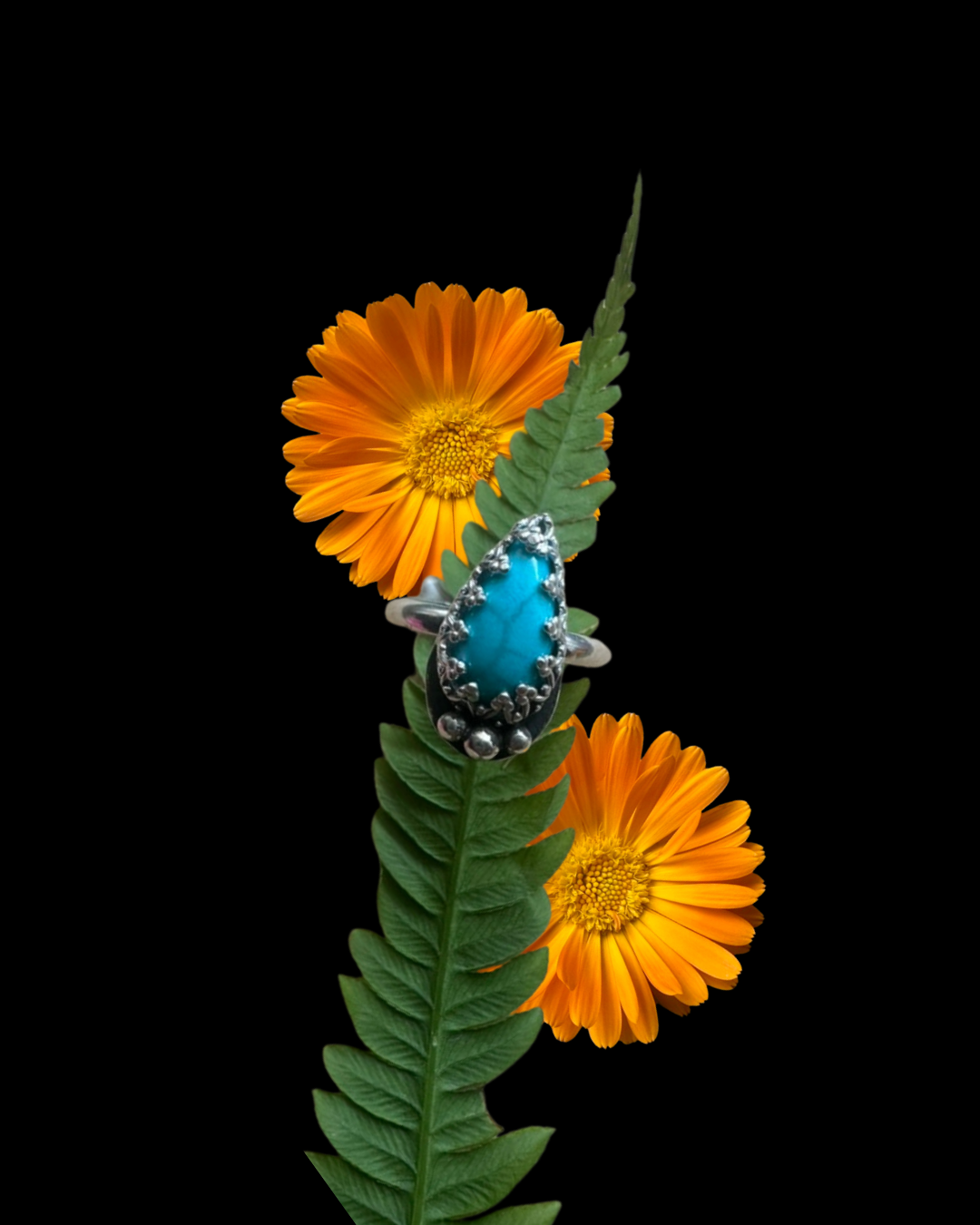 Turquoise Priestess Ring Size 7
