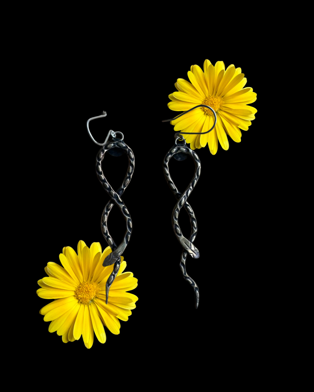 Serpents Slither Earrings in Brass