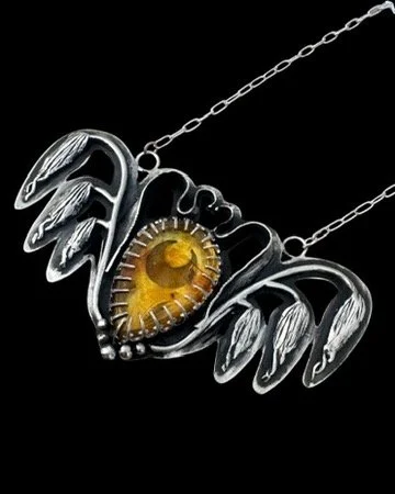 Milky Oats Dreaming - Amber Nervine Necklace