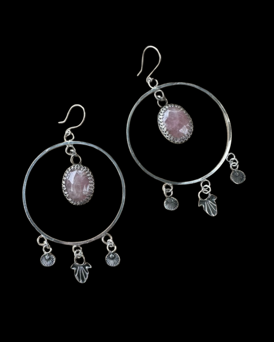 Charmed Rose Quartz Hoop Earrings