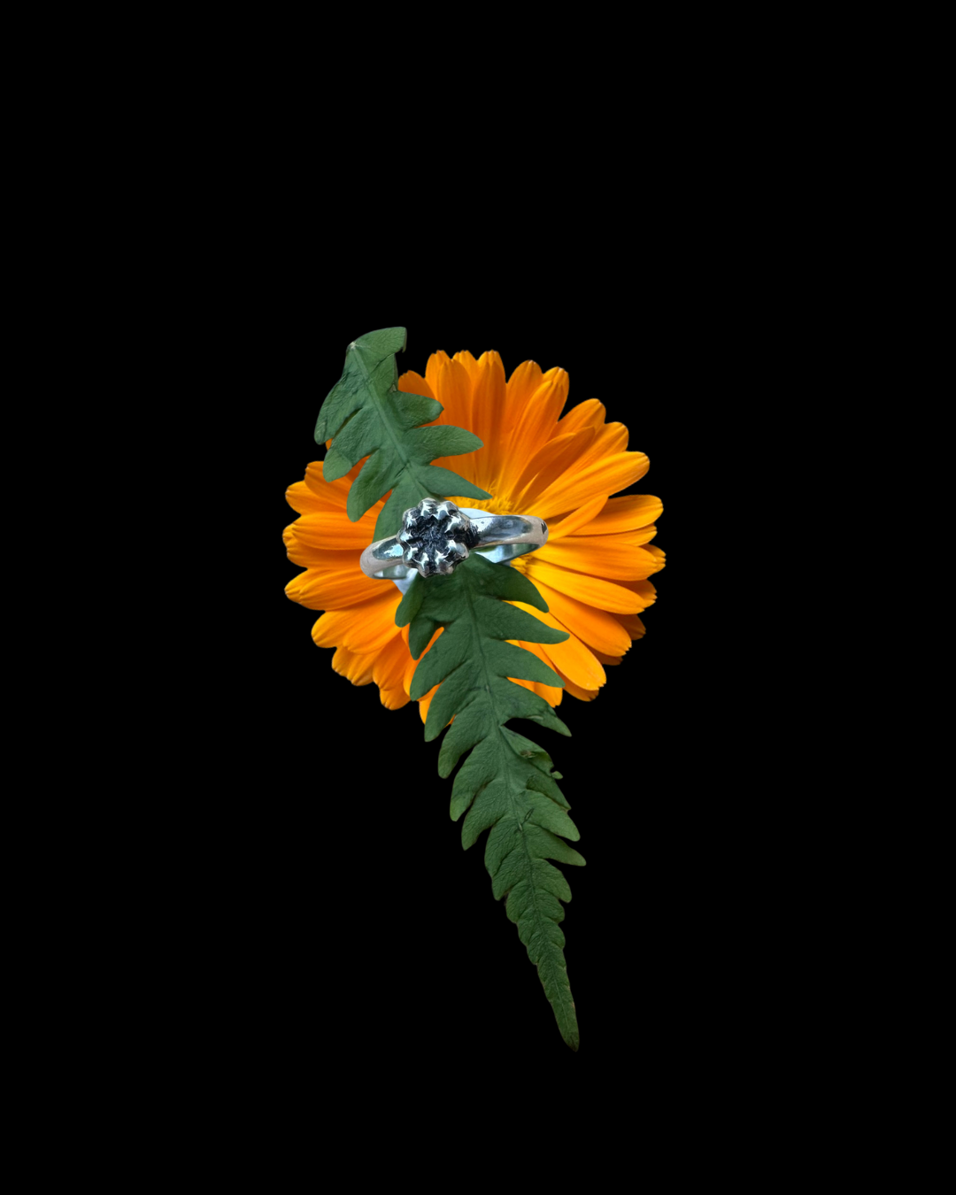 Silver Poke Berry Ring Size 5.5