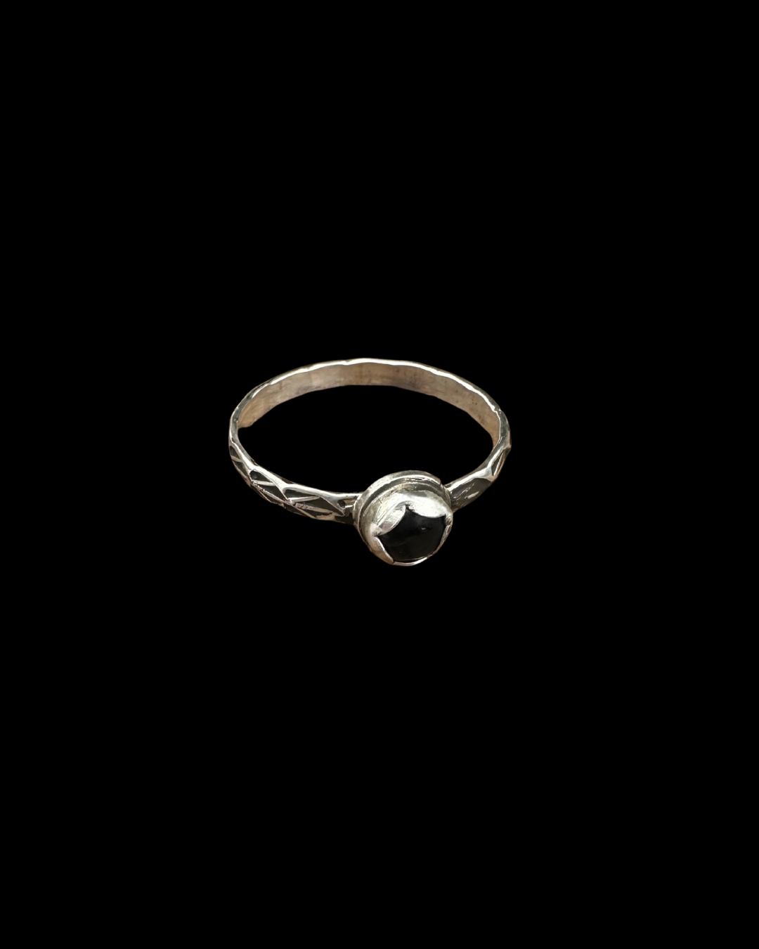 Onyx Stamped Ring Size 13