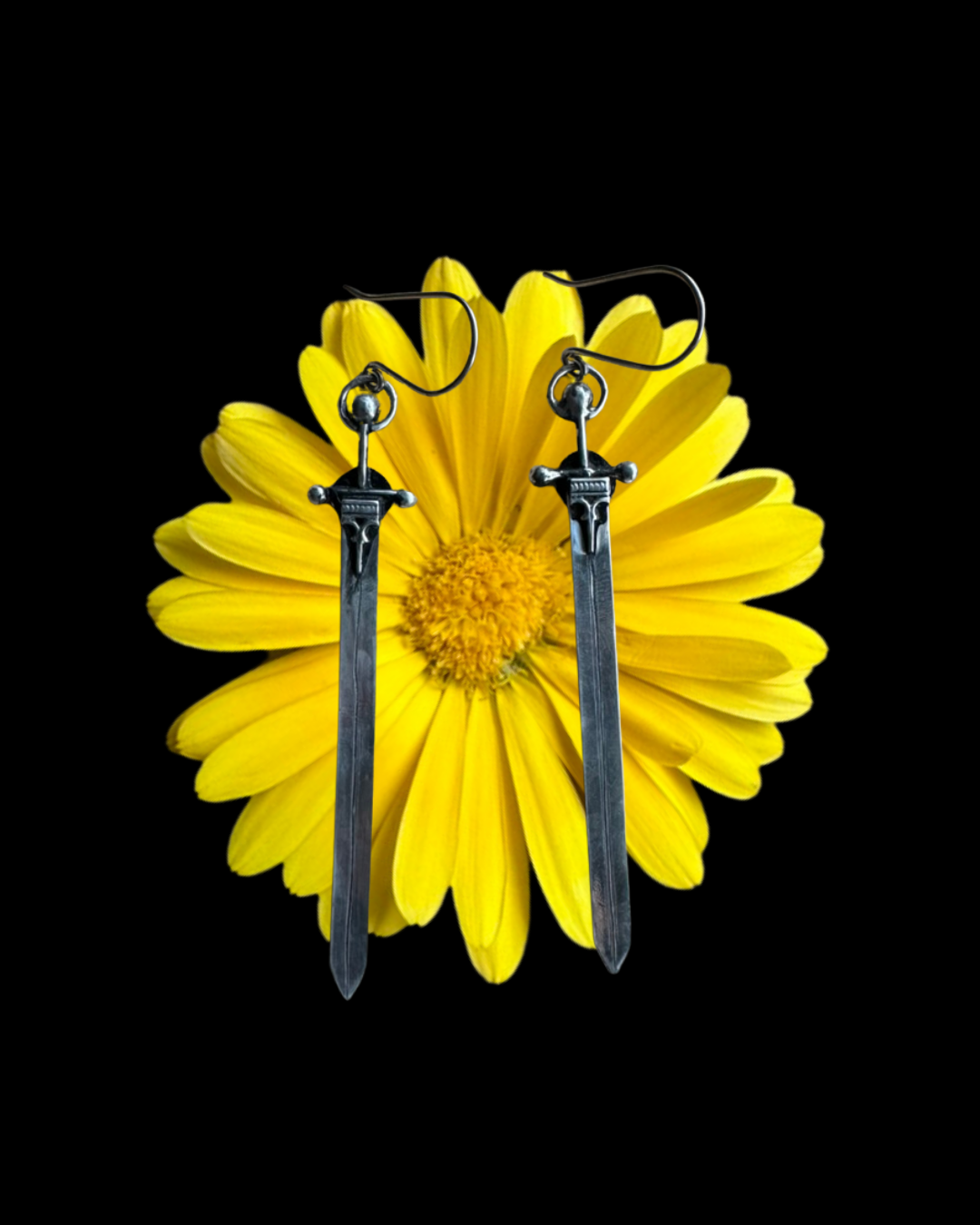 Sword Earrings in Silver