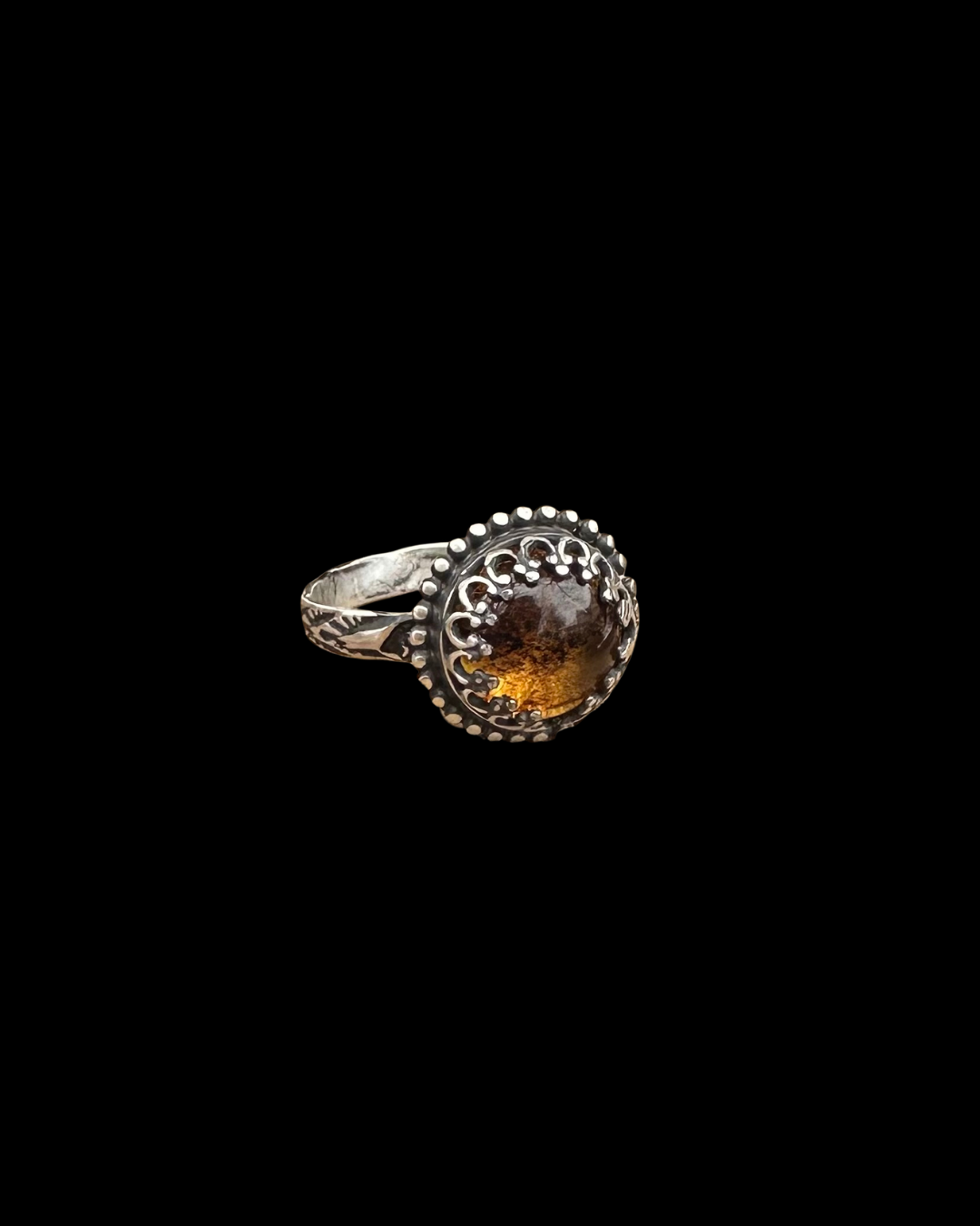 Amber Stamped Ring Size 6.25