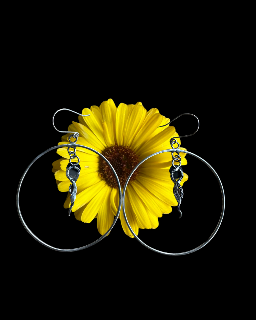 Serpents Slither Earrings in Silver Hoops