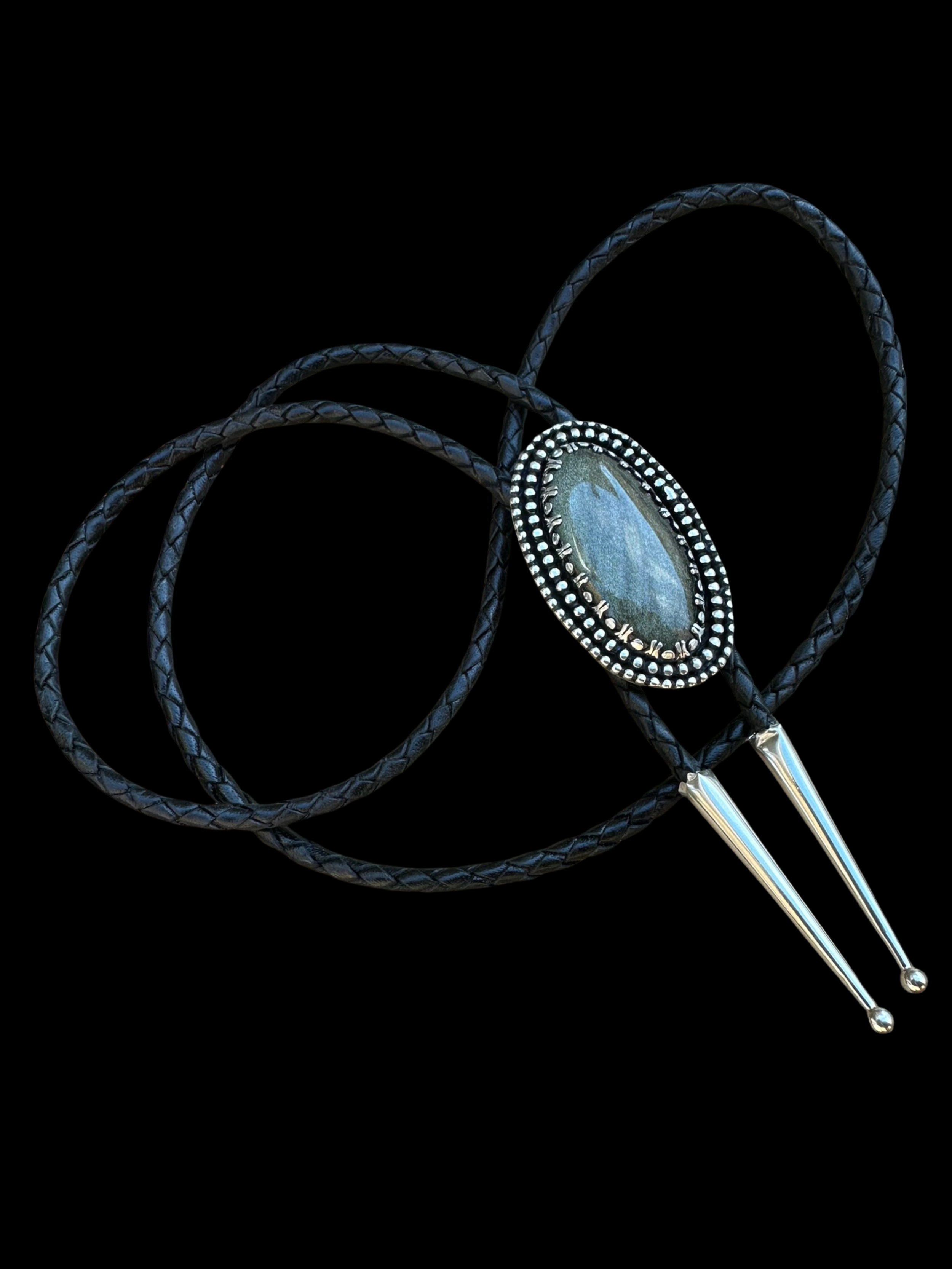 Gold Sheen Obsidian Bolo Tie