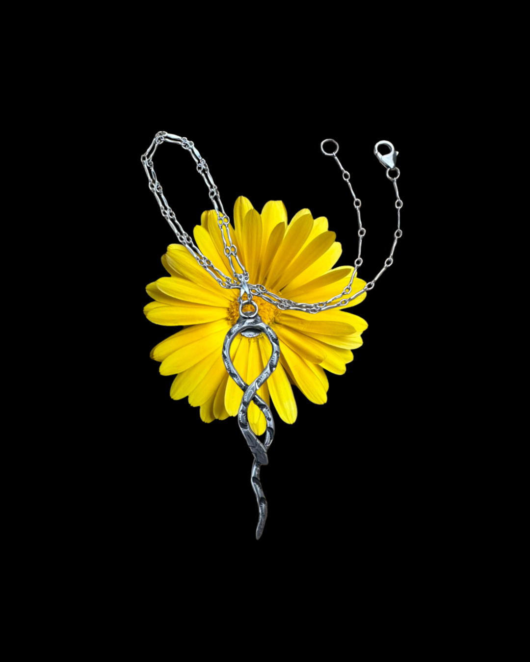 Serpents Slither Silver Necklace