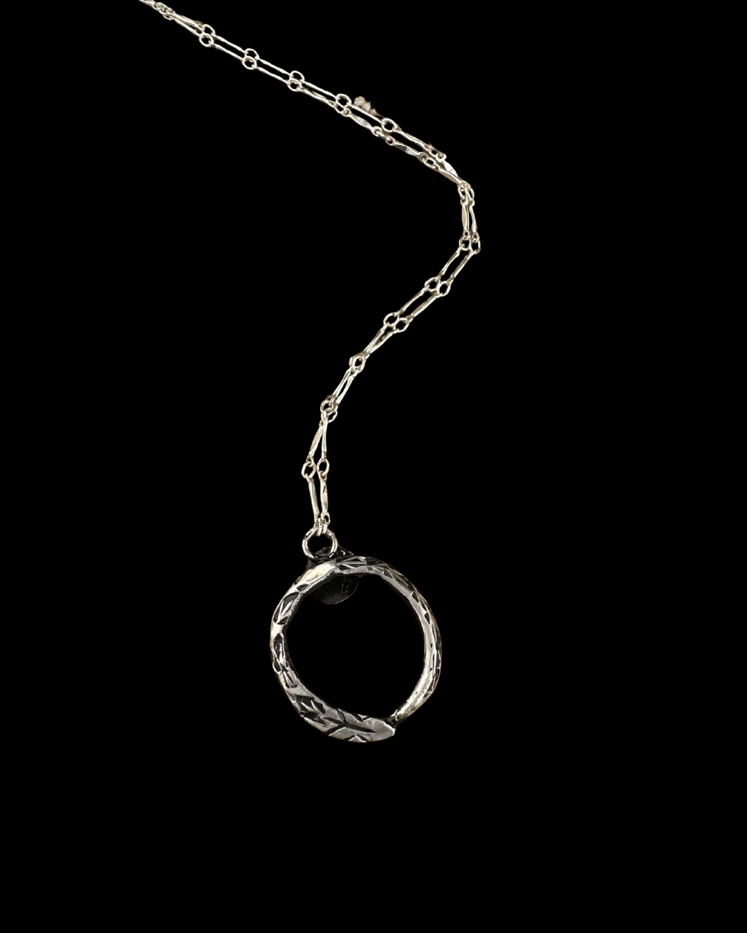 Ouroboros Tiny Silver Necklace
