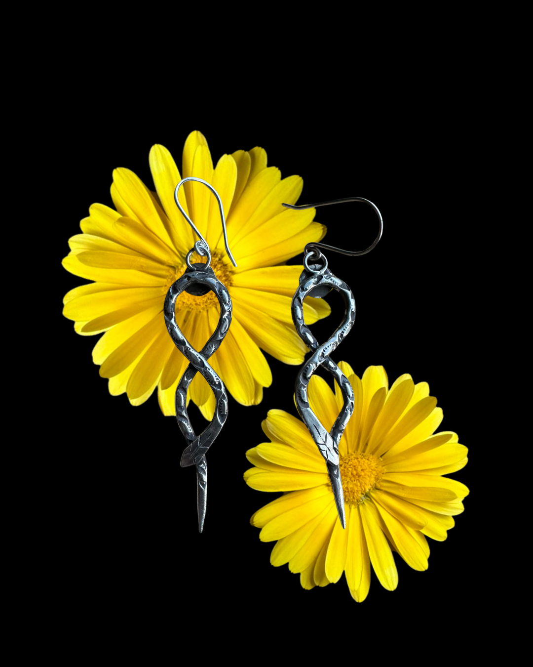 Serpents Slither Earrings in Silver