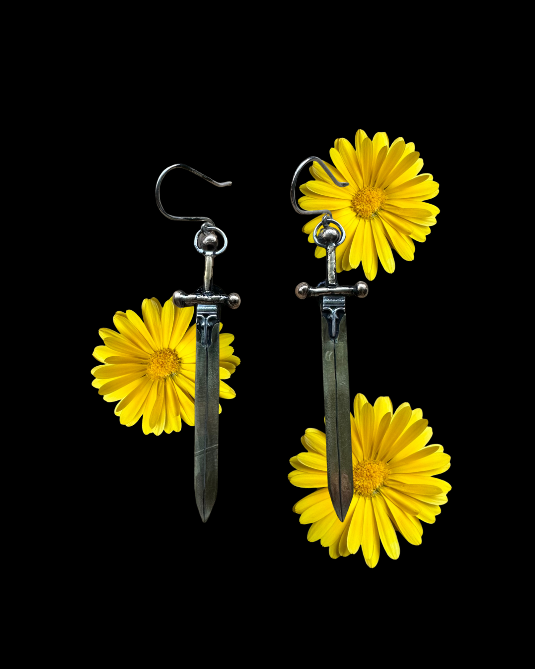 Sword Earrings in Brass II