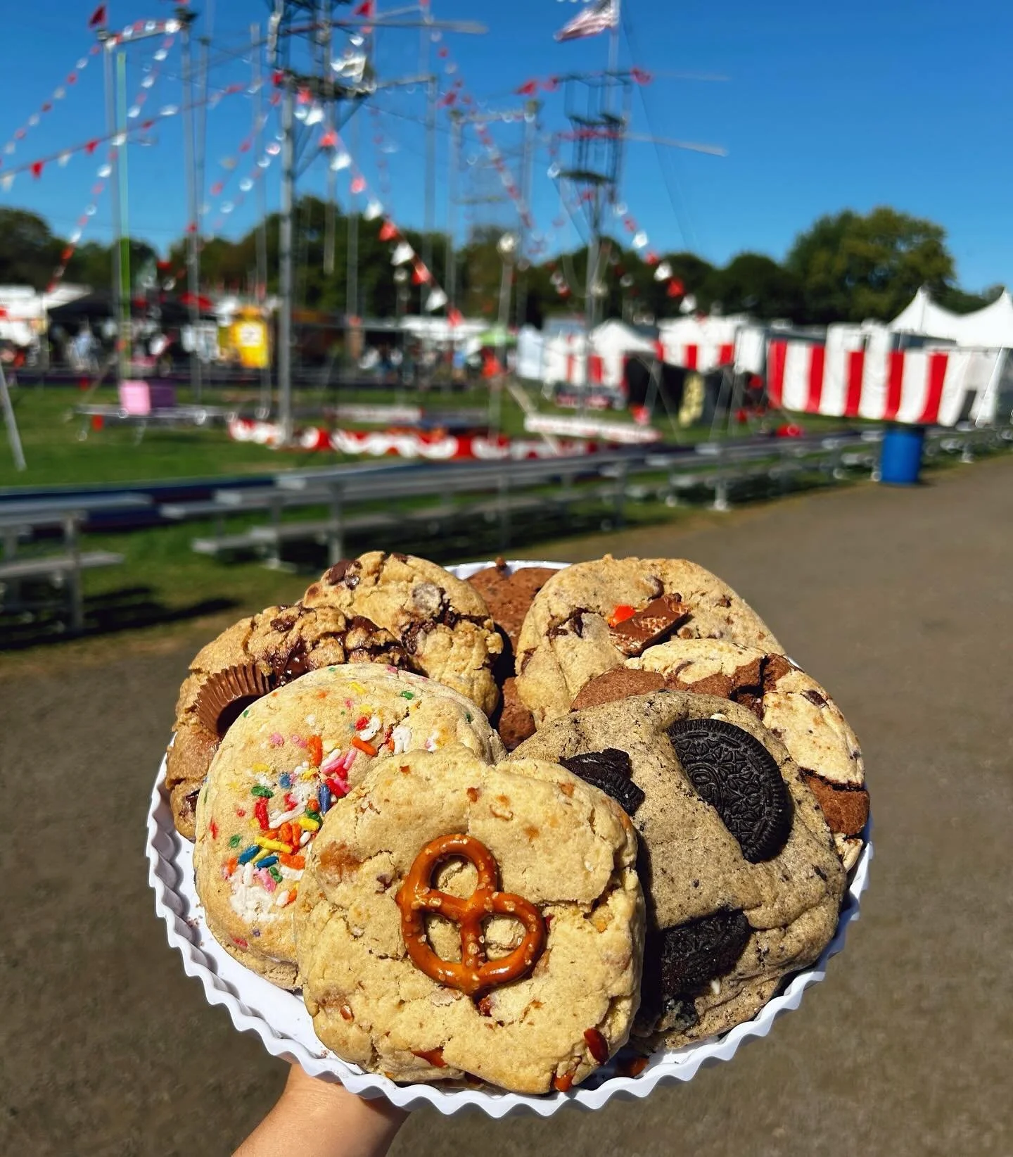 Guilford Fair Day 2 - you asked for them, so we have DOUBLED our flavors! Come get yours today, until 11pm 🍪🎉