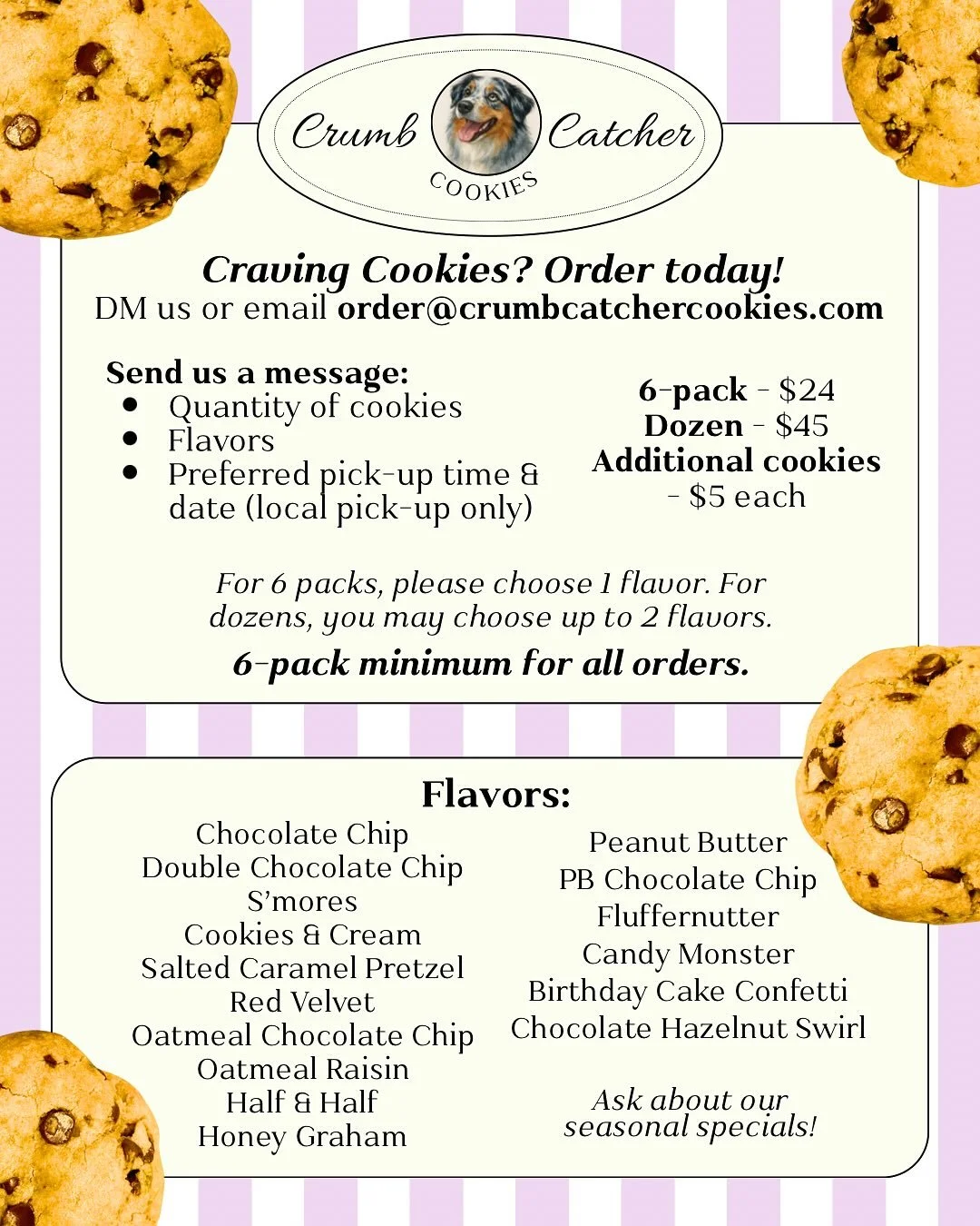 Place your order today! DM us or email order@crumbcatchercookies.com 📧🍪