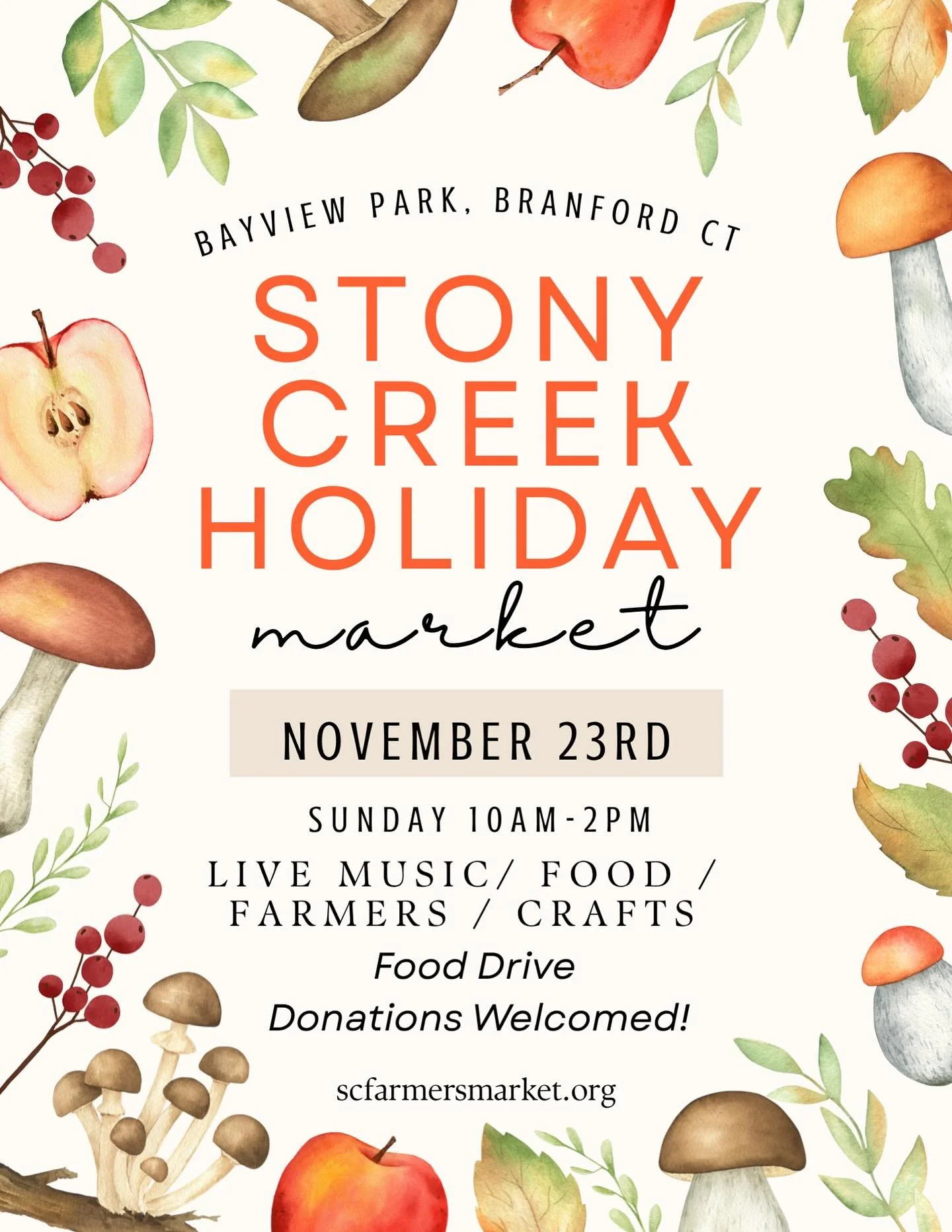 The holiday countdown is on! Spend your Sunday sipping on hot cocoa and eating cookies with Crumb Catcher Cookies at the @stonycreekfarmersmarket ! 🍪☕️