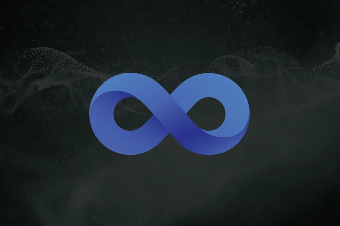 horizontal blue infinity sign