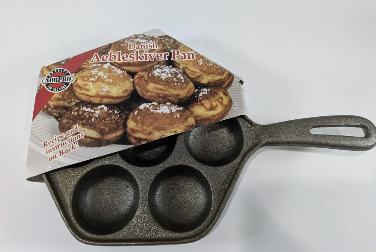 Aebleskiver Pan - Make yummy pancake balls also known as Munker in Norway. $50