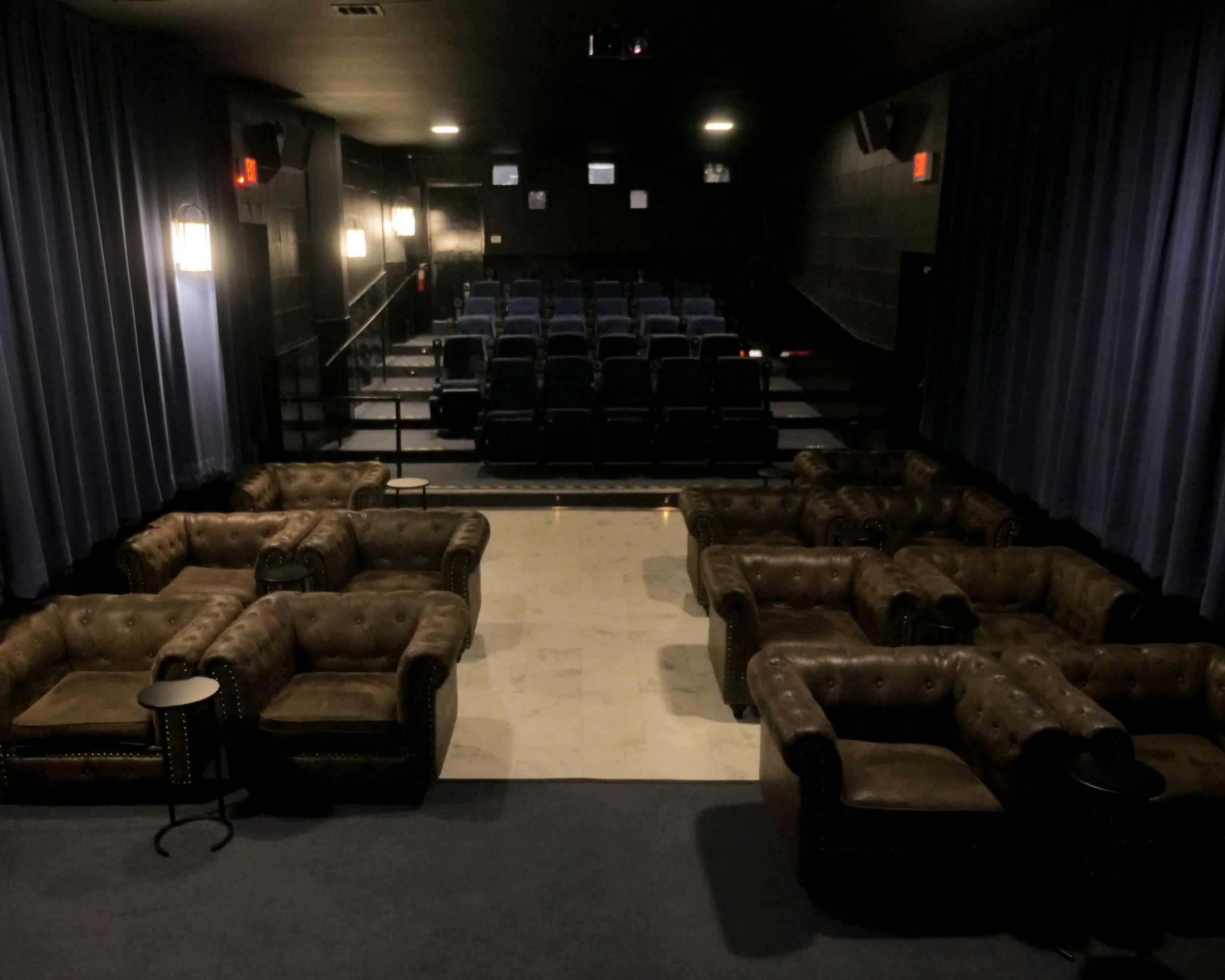 House seating: lower section (front, accessible) and upper section (back, stairs only). 