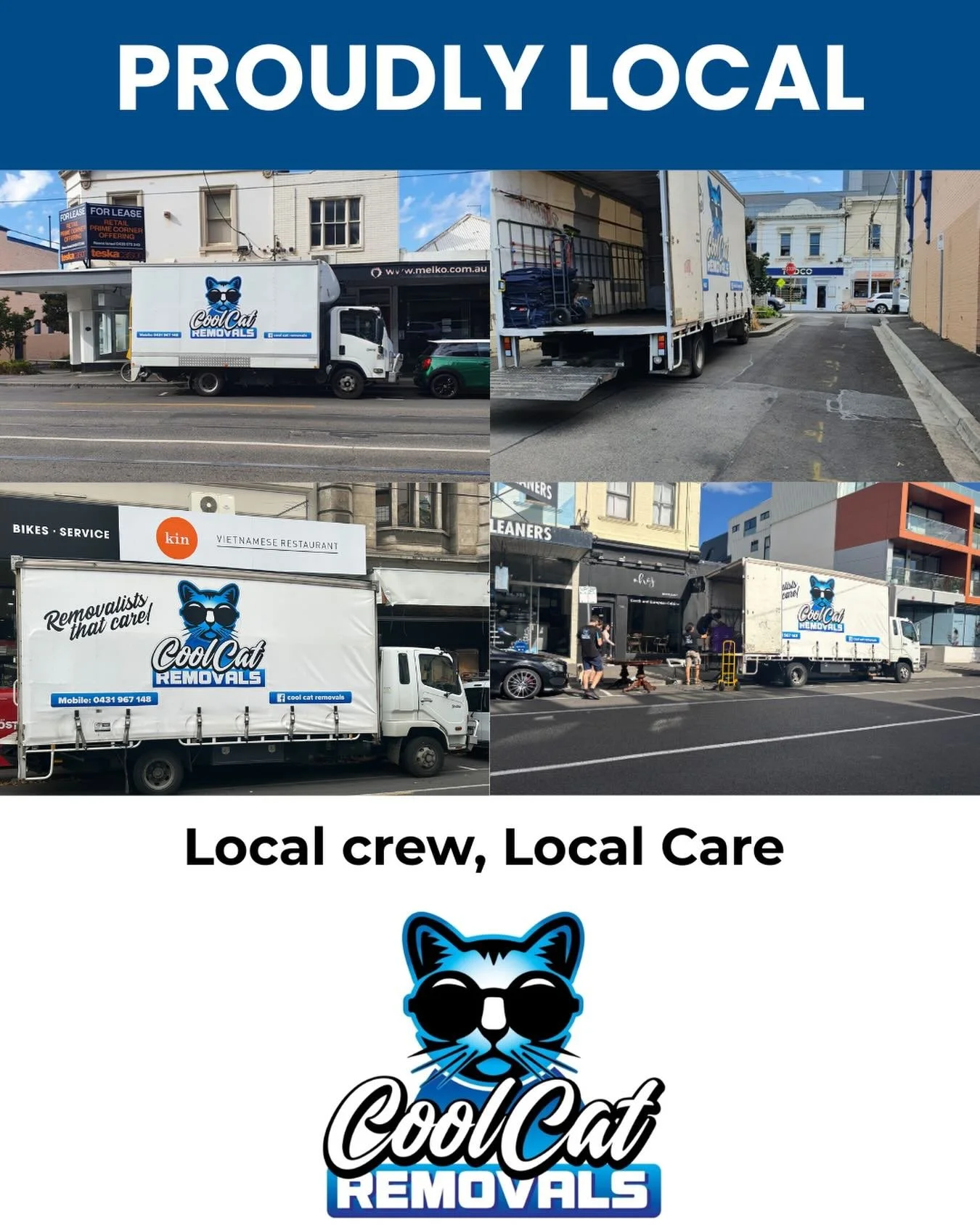 We&rsquo;re not a call centre or a franchise.

Local service means accountability.
We live here, we work here, and our reputation stays here. 

Serving Melbourne and surrounds with careful, no-nonsense moving.

📞&nbsp;1300 14 14 65 📧&nbsp;quotes@co