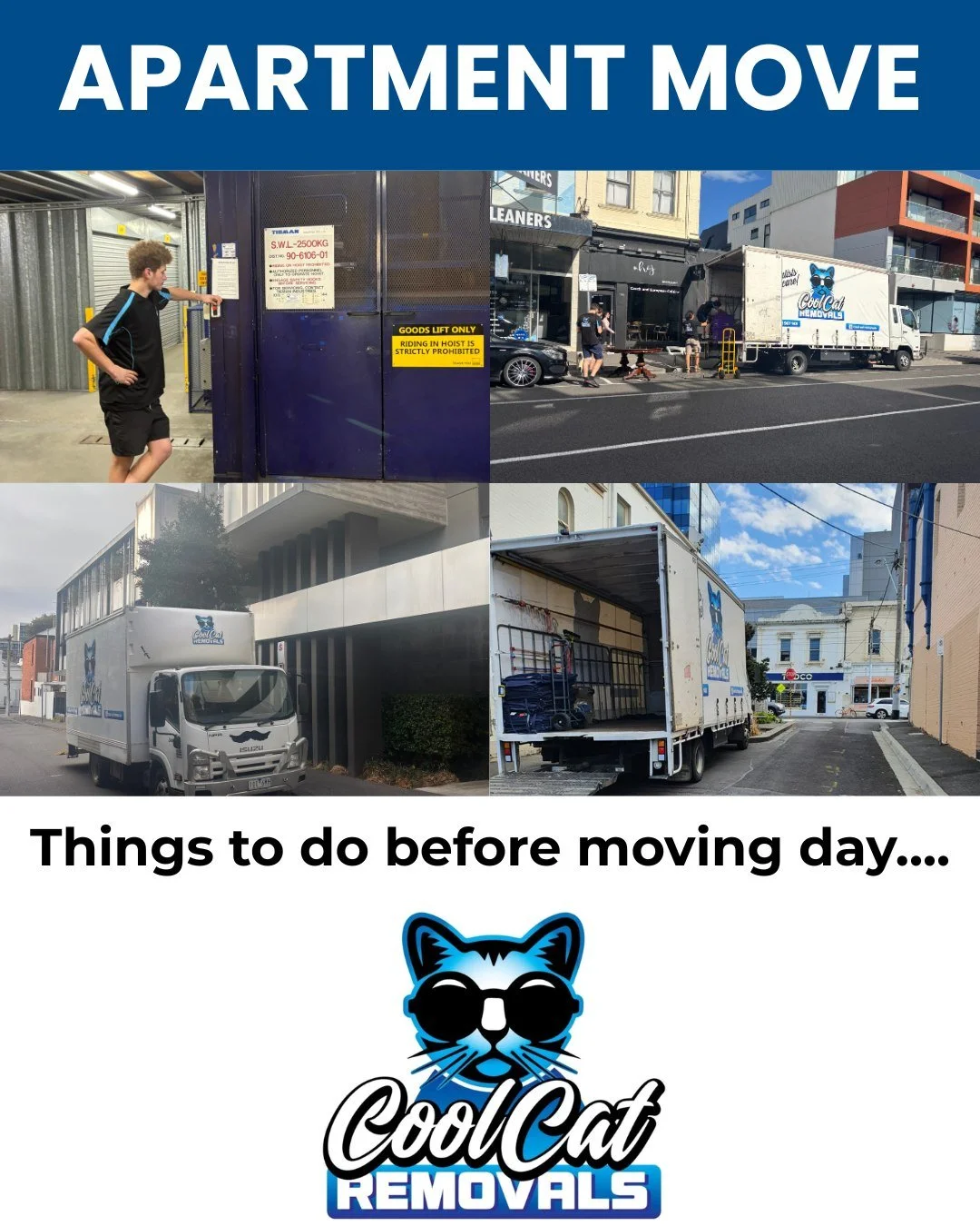 Moving into an apartment? 🏢

A little planning before moving day can make a big difference.

Before your move, check: 
✔️ Lift bookings 
✔️ Loading zones 
✔️ Building access requirements 
✔️ Parking for the truck 
✔️ Key collection arrangements
✔️Ch