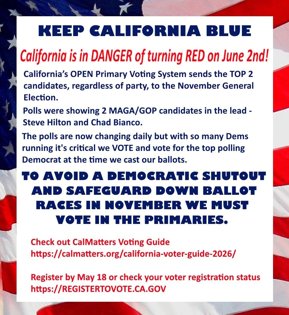 Vote in the Primaries to Keep California a Blue State