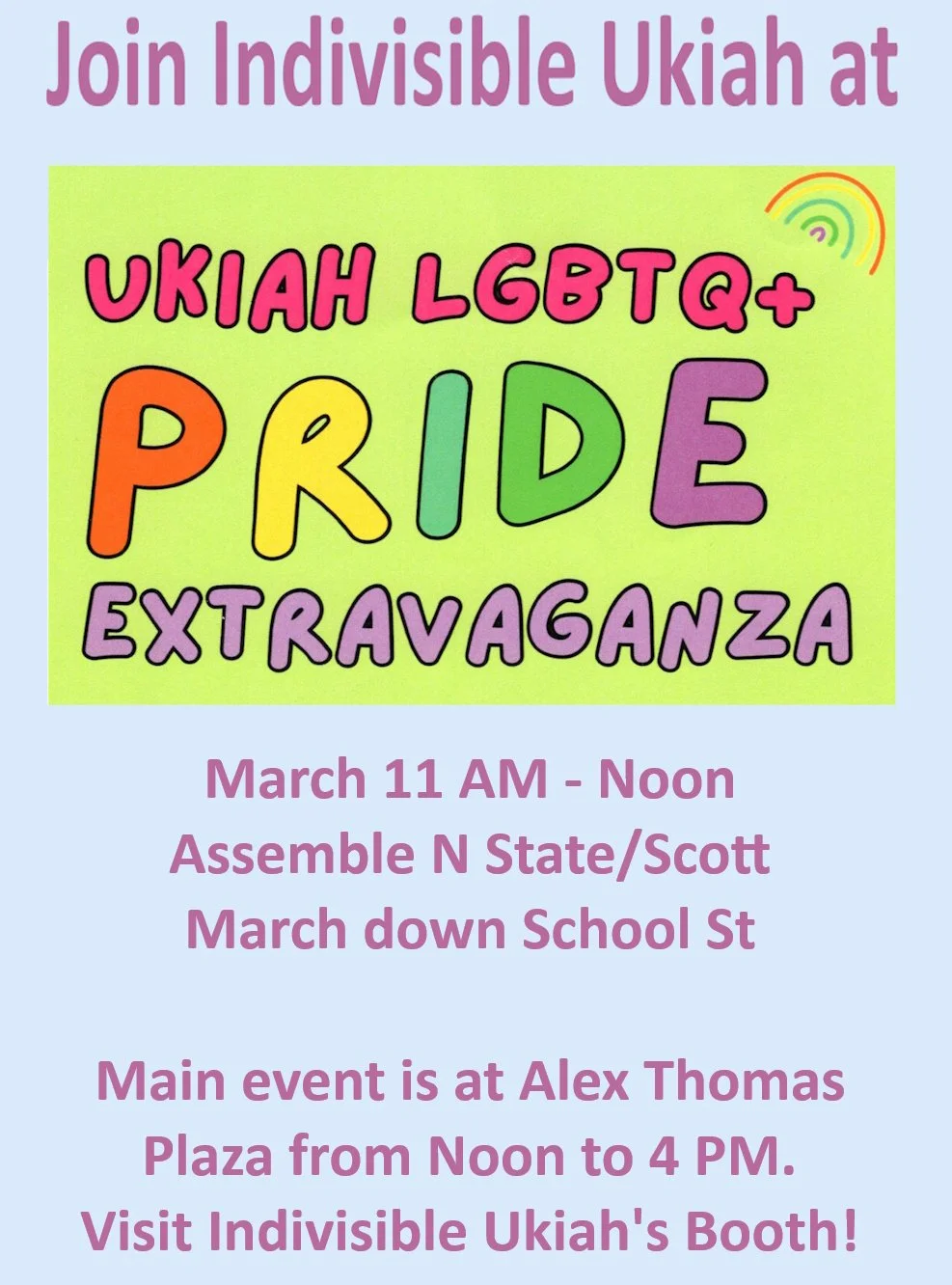 Join Indivisible Ukiah at Pride May 30!
