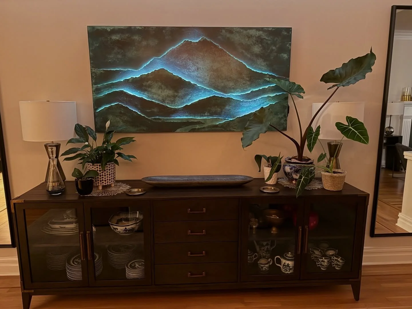 Light it Up! And that&rsquo;s a wrap on this Mt. Tam light panel. Plasma cut and Welded steel panel with verdigris patina on this one. 60&rdquo;x 36&rdquo;. 

#mttamart
#mttamalpaiswallpiece
#sleepinglady
#litwallart

@elementartwork 
@destagallery 
