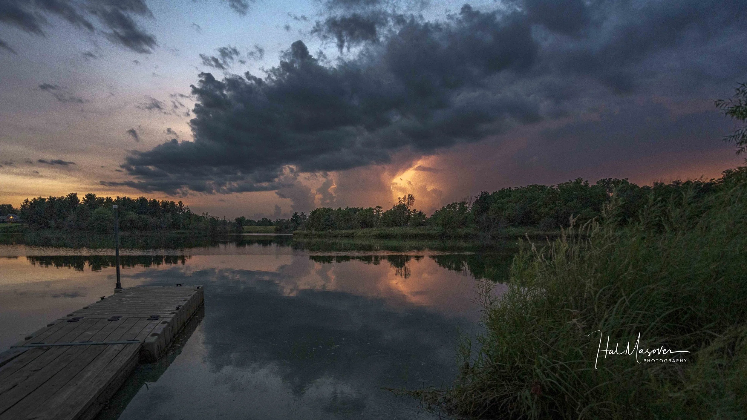 Thunderstorm at Sunset over Pleasant Lake, Fairfield, IA