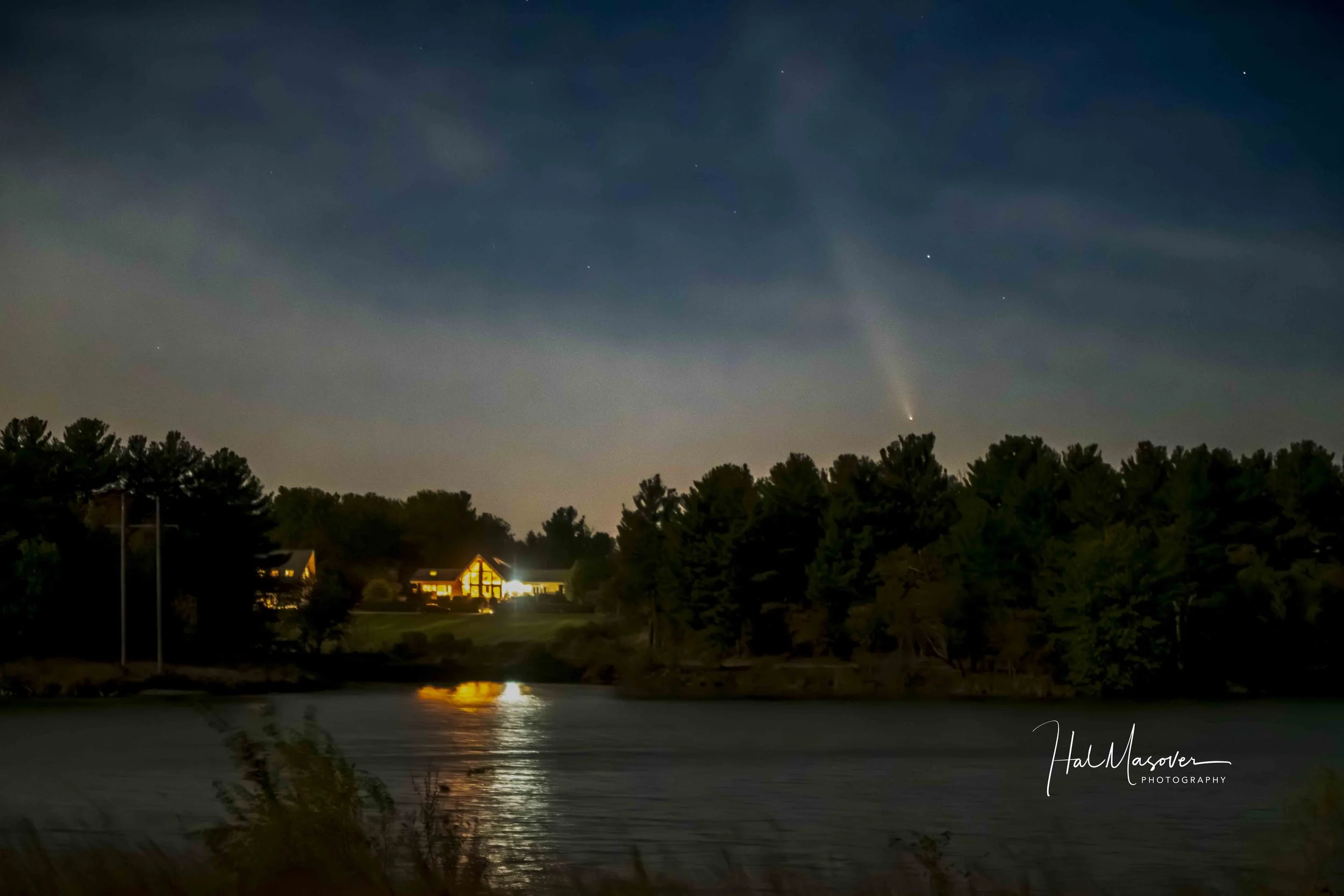 Comet Atlas A3 over Pleasant Lake, Fairfield, IA