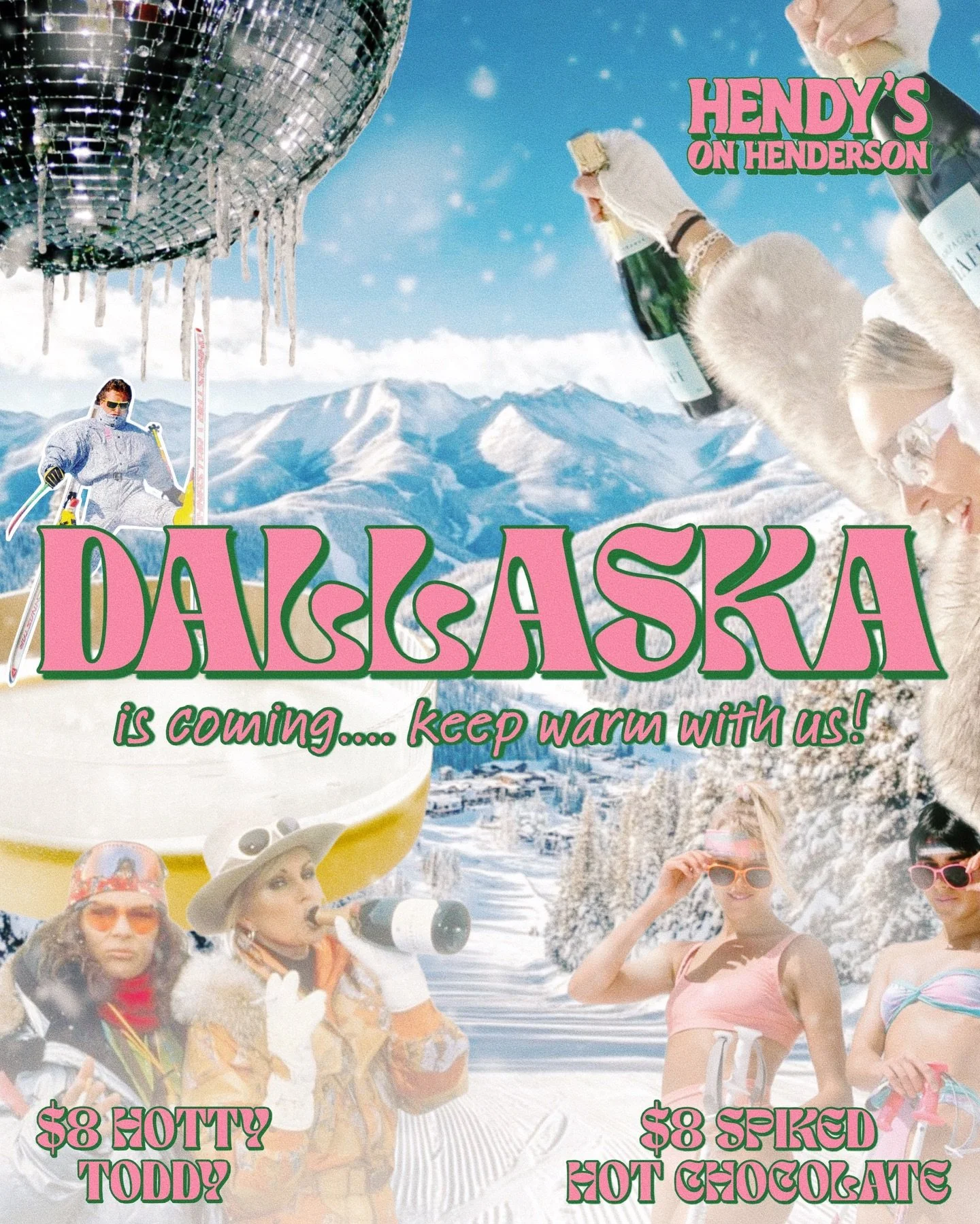 If it&rsquo;s going to feel like DALLASKA, you might as well be holding a drink ❄️🍸

We&rsquo;ll be open tomorrow with drink specials made for keeping you warm. Come thaw out at Hendy&rsquo;s ☃️