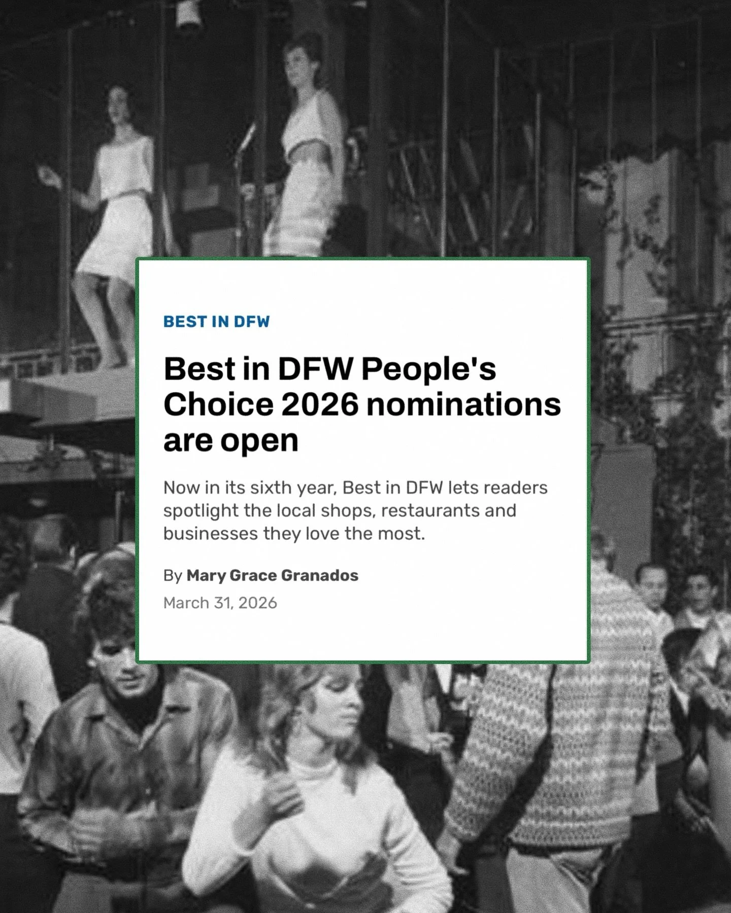 Thrilled to be nominated in @dallasnews Best in DFW People&rsquo;s Choice 2026 📰🚀🍸

You can find us in the following categories: Bar, Brunch, Chicken restaurant, Burger, Happy hour, Margarita, Dessert, Outdoor dining &amp; Sports bar.

Vote for us
